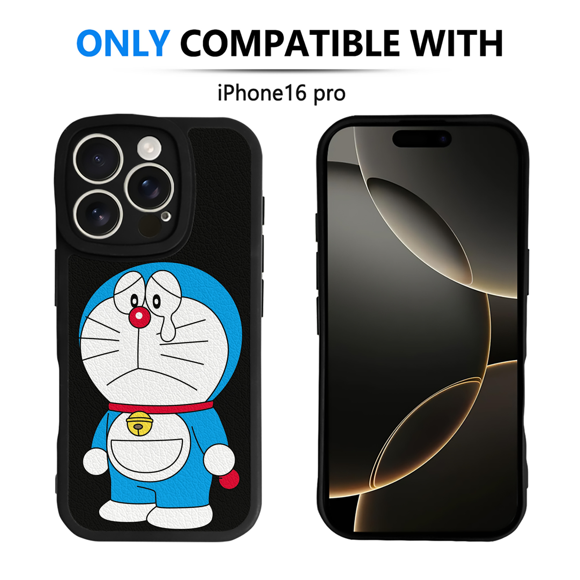 （画像用） ドラえもん Doraemon 【iPhone 16シリーズ対応】シリコンスマホケース（レザー調） 材質：シリコン
